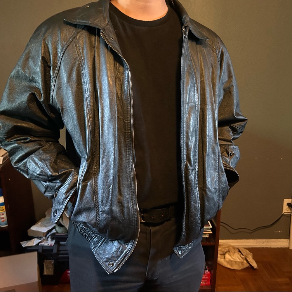 Men's Black Leather Jacket